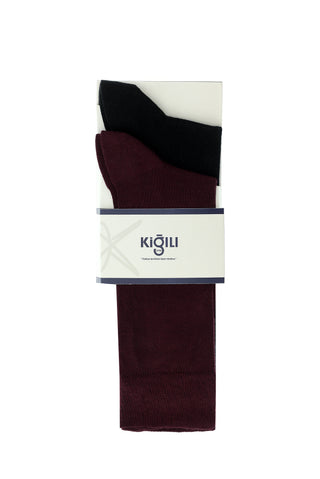  Açık Bordo 2'li Düz Pamuklu Çorap Seti