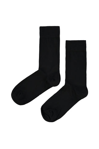  Siyah 2'li Düz Pamuklu Çorap Seti