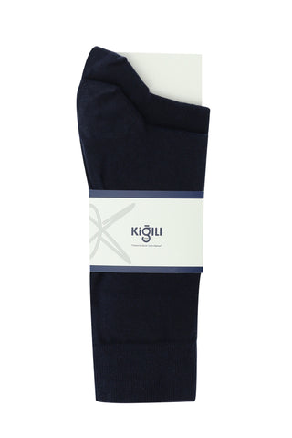  Lacivert 2'li Düz Pamuklu Çorap Seti