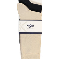 Orta Lacivert 2'li Pamuklu Likralı Esnek Düz Çorap Seti