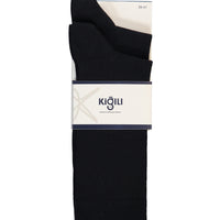 Koyu Lacivert 2'li Pamuklu Likralı Esnek Düz Çorap Seti