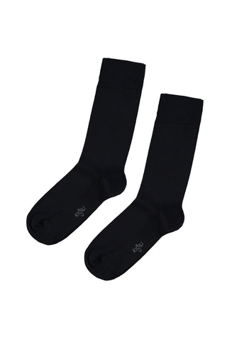  Koyu Lacivert 2'li Pamuklu Likralı Esnek Düz Çorap Seti