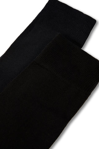  Lacivert 2'li Pamuklu Likralı Esnek Düz Çorap Seti