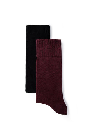  Açık Bordo 2'li Pamuklu Likralı Esnek Düz Çorap Seti