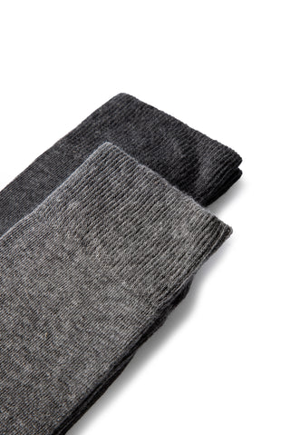  Koyu Antrasit Melanj 2'li Pamuklu Likralı Esnek Düz Çorap Seti