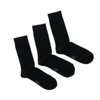 Black 3-Pack Cotton Lycra Stretch Seamless Sock Set