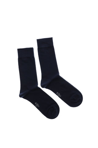  Siyah Lacivert 5'li Pamuklu Likral? Esnek Diki?siz Çorap Seti-Ki??l?