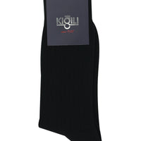 Siyah Tekli Yünlü Çizgili Çorap