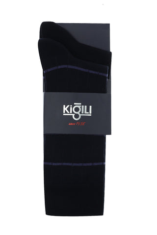  Açık Lacivert 2'li Desenli Pamuklu Çorap Seti