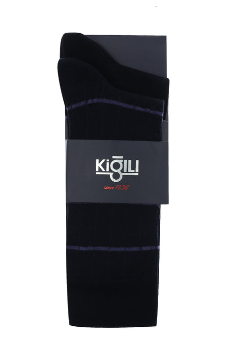 Açık Lacivert 2'li Desenli Pamuklu Çorap Seti