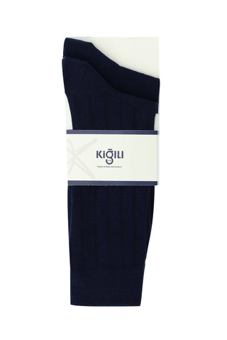  Lacivert 2'li Desenli Pamuklu Çorap Seti