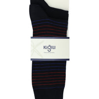 Lacivert 2'li Çizgili Pamuklu Çorap Seti