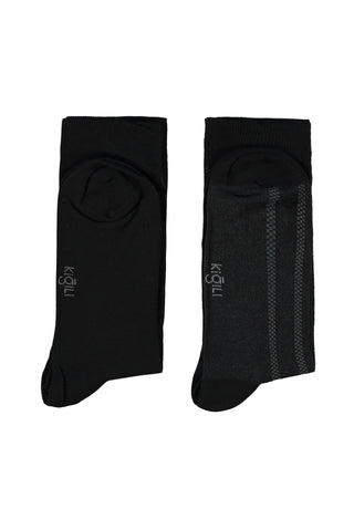  Koyu Siyah 2'li Pamuklu Çizgili Likral? Esnek Çorap Seti-Ki??l?