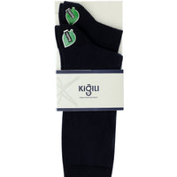 Navy Blue 2-Pack Bamboo Blend Patterned Socks