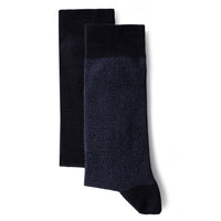 Medium Navy Blue 2-Pack Cotton Lycra Stretch Patterned Socks Set