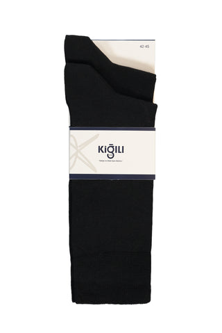  Açık Siyah 2'li Pamuklu Likralı Esnek Desenli Çorap Seti