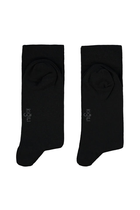 Açık Siyah 2'li Pamuklu Likralı Esnek Desenli Çorap Seti