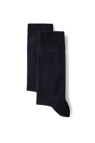  Orta Lacivert 2'li Pamuklu Likralı Esnek Desenli Çorap Seti