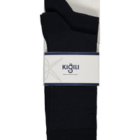 Koyu Lacivert 2'li Pamuklu Likralı Rahat Esnek Desenli Çorap Seti