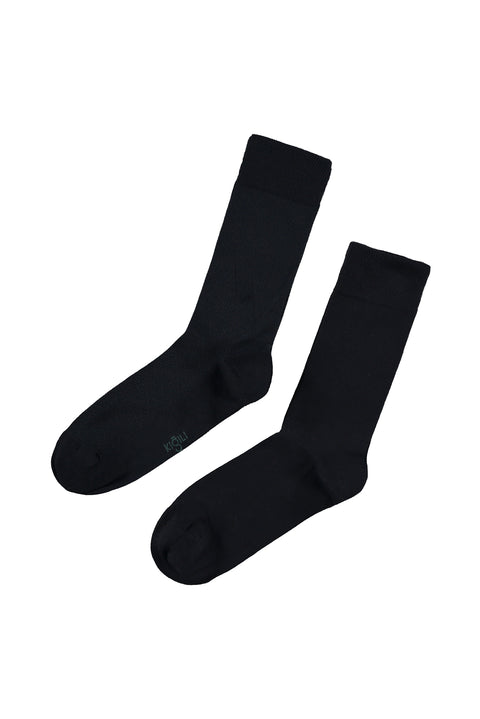 Koyu Lacivert 2'li Pamuklu Likralı Esnek Desenli Çorap Seti