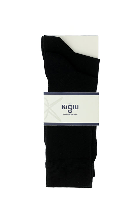 Black 2-Pack Cotton Patterned Socks