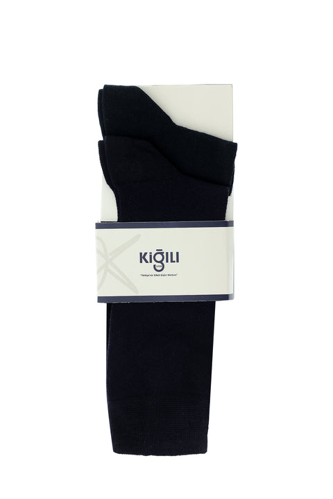 Navy Blue 2-Pack Cotton Patterned Socks