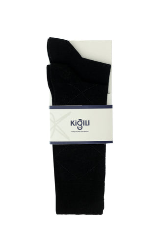  Açık Siyah 2'li Pamuklu Desenli Çorap Seti