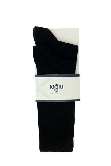  Açık Siyah 2'li Pamuklu Desenli Çorap Seti