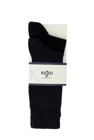  Açık Lacivert 2'li Pamuklu Desenli Çorap Seti