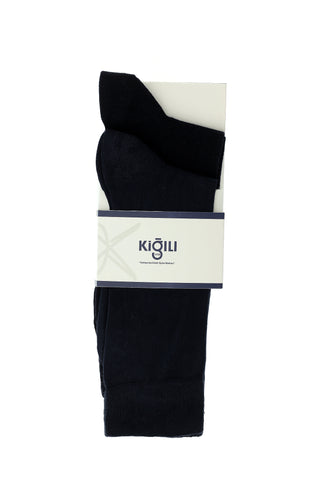  Lacivert 2'li Pamuklu Desenli Çorap Seti