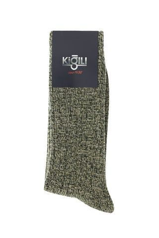  Orta Haki Tekli Yünlü Desenli Çorap