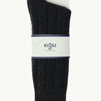 Orta Anrasit Melanj Tekli Desenli Yünlü Çorap