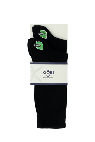  Siyah 2'li Bambu Karışımlı Desenli Çorap Seti