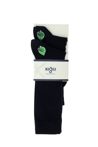  Lacivert 2'li Bambu Karışımlı Desenli Çorap Seti