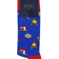 Mavi Tekli Desenli Pamuklu Çorap