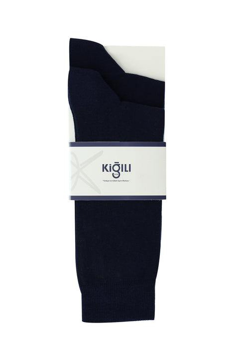 Açık Lacivert 2'li Desenli Pamuklu Çorap Seti