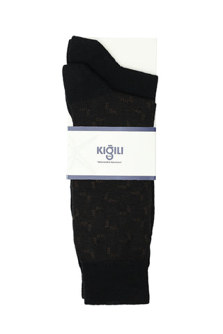  Açık Siyah 2'li Desenli Pamuklu Çorap Seti