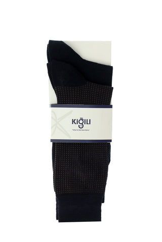  Açık Lacivert 2'li Pamuklu Desenli Çorap Seti