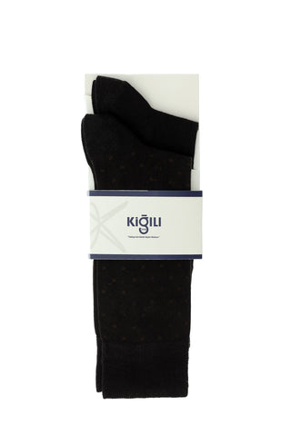  Orta Kahve 2'li Pamuklu Desenli Çorap Seti