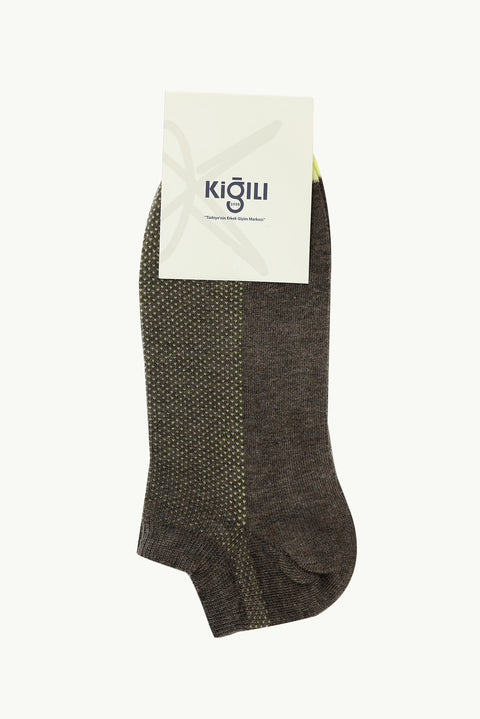 Orta Kahve Melanj 2li Patik Çorap