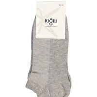 Orta Gri Melanj 2'li Pamuklu Likralı Rahat Esnek Desenli Spor Çorap Seti