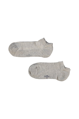  Orta Gri Melanj 2'li Pamuklu Likralı Rahat Esnek Desenli Spor Çorap Seti