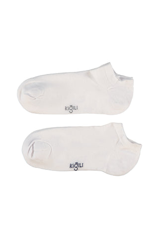  Beyaz 2'li Pamuklu Likralı Rahat Esnek Desenli Spor Çorap Seti