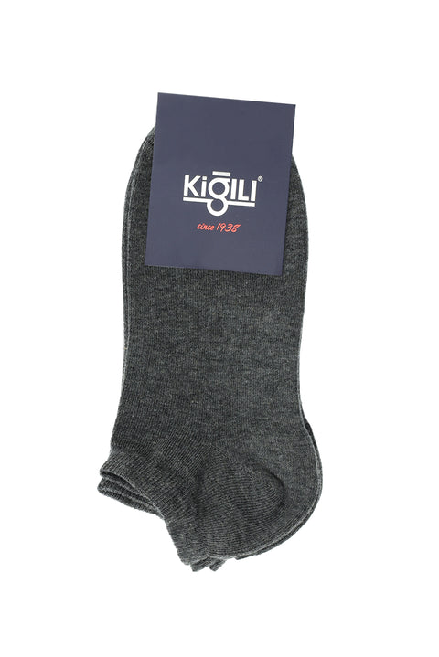 Orta Füme 2'li Pamuklu Spor Çorap Seti