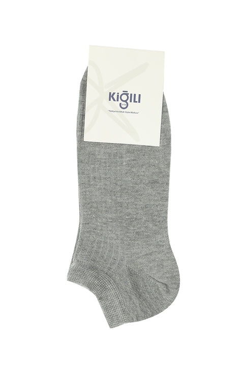 Orta Gri Melanj 2'li Pamuklu Spor Çorap Seti