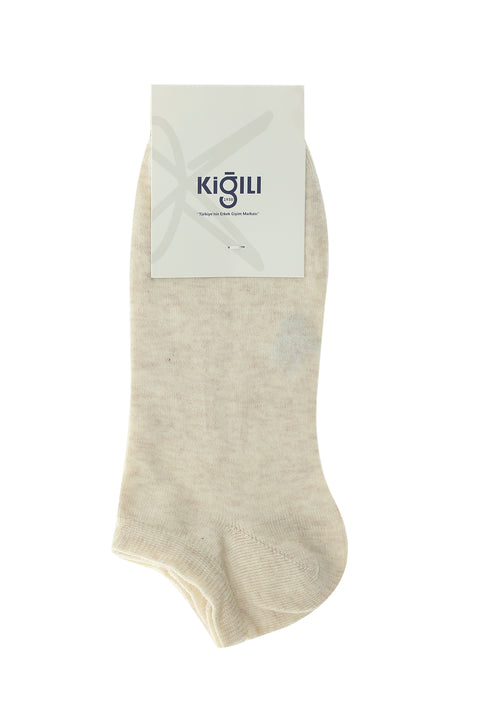 Orta Bej 2'li Düz Pamuklu Spor Çorap Seti