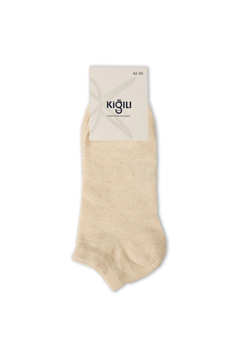 Medium Beige 2-Pack Plain Cotton Sports Socks Set