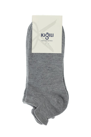  Açık Gri Melanj 2'li Pamuklu Spor Çorap Seti