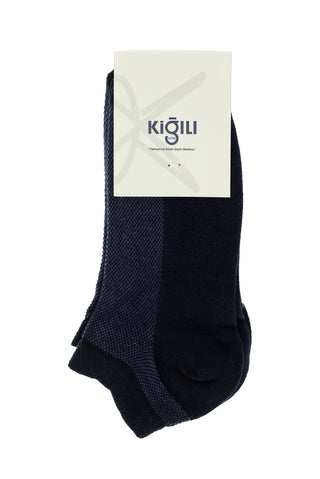  Lacivert 2'li Pamuklu Spor Çorap Seti