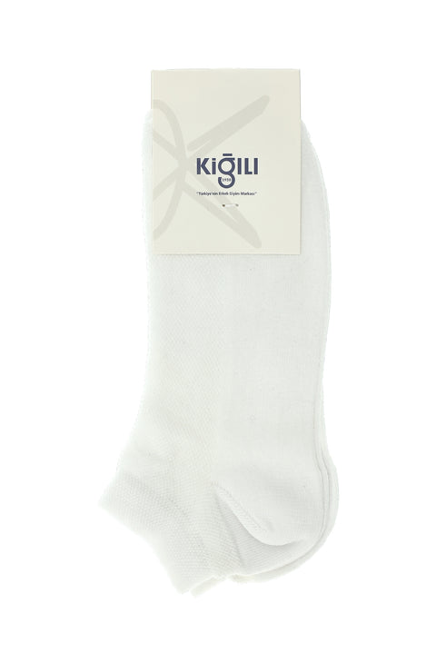 Beyaz 2'li Pamuklu Spor Çorap Seti